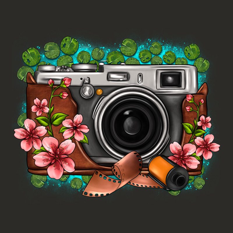Floral Lotus Leaf Film Roll Vintage Camera Heavy Core Tee by FaDigitalArtStudio | Teevron