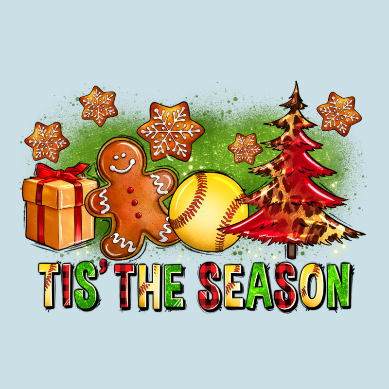 Tis The Season Christmas With Softball And Gingerbread Man Ladies Tee by FaDigitalArtStudio | Teevron