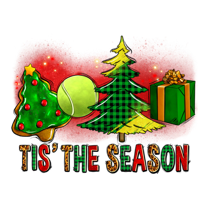 Tis The Season Christmas With Tennis Ball And Tree Cookie Ladies Tee by FaDigitalArtStudio | Teevron