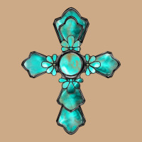 Western Turquoise Gemstone Cross Vintage Hoodie | Teevron