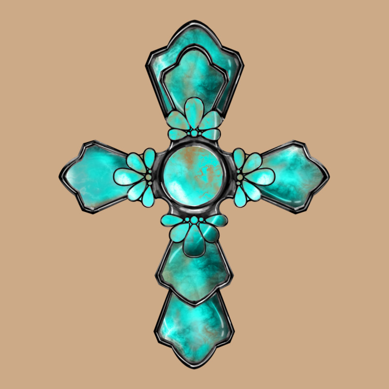 Western Turquoise Gemstone Cross Vintage Hoodie by BarkalooDesign | Teevron