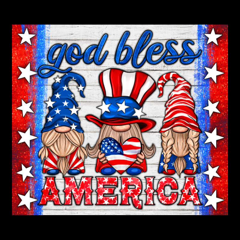 God Bless America Gnomes Ladies Tee by HRA Design Shop | Teevron