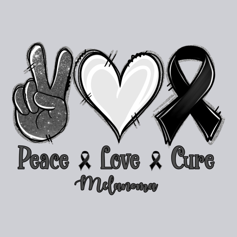 Peace Love Cure Melanoma Cancer Heavyweight Sweatshirt by NancyCooperArtShop | Teevron