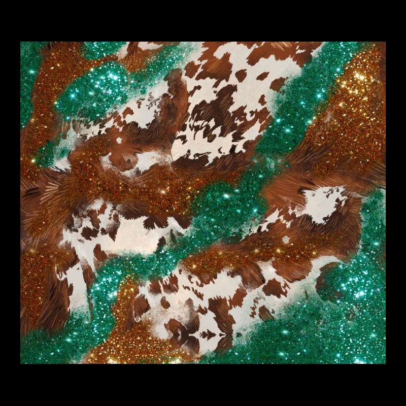 Brown Cowhide Glitter Heavy Core Tee by BarkalooDesign | Teevron