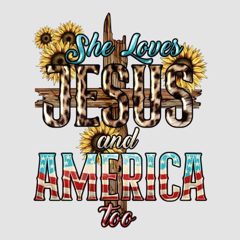 She Loves Jesus And America Too Sunflower Premium Sweatshirt by HowdyJamesFarm | Teevron