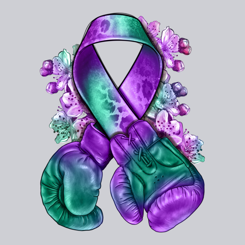 Purple And Green Anal Cancer With Boxing Gloves Na Heavyweight Sweatshirt by NancyCooperArtShop | Teevron