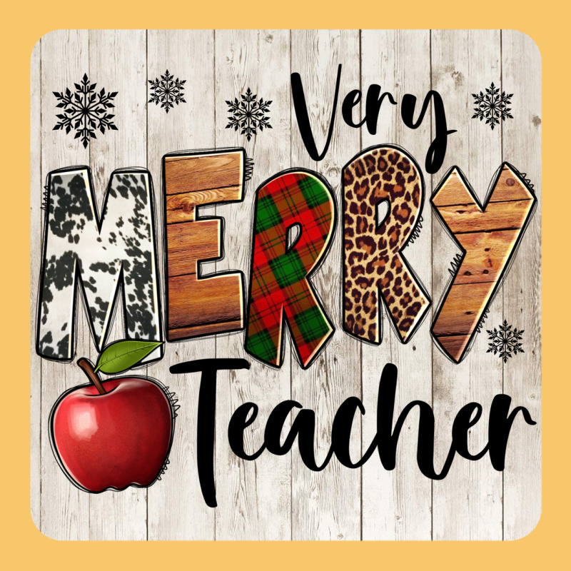 Very Merry Teacher Christmas Coaster Vintage Hoodie by Jasminsmagicworld | Teevron