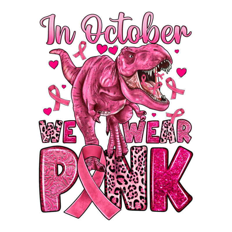 In October We Wear Pink Dinosaur Premium Tee by JahusDesignShop | Teevron