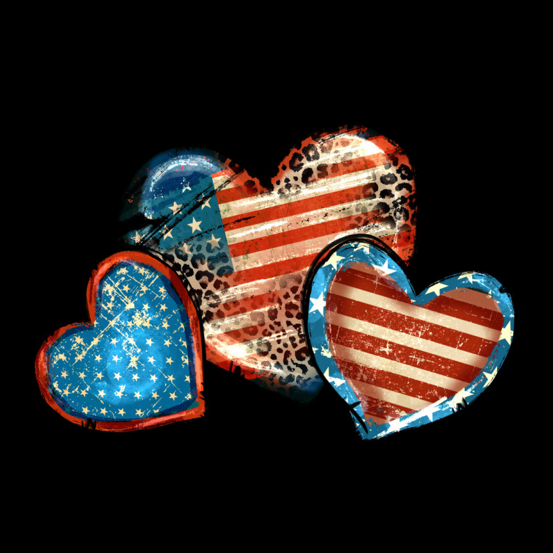 American Flag Hearts 4th Of July Urban Hoodie by FaDigitalArtStudio | Teevron