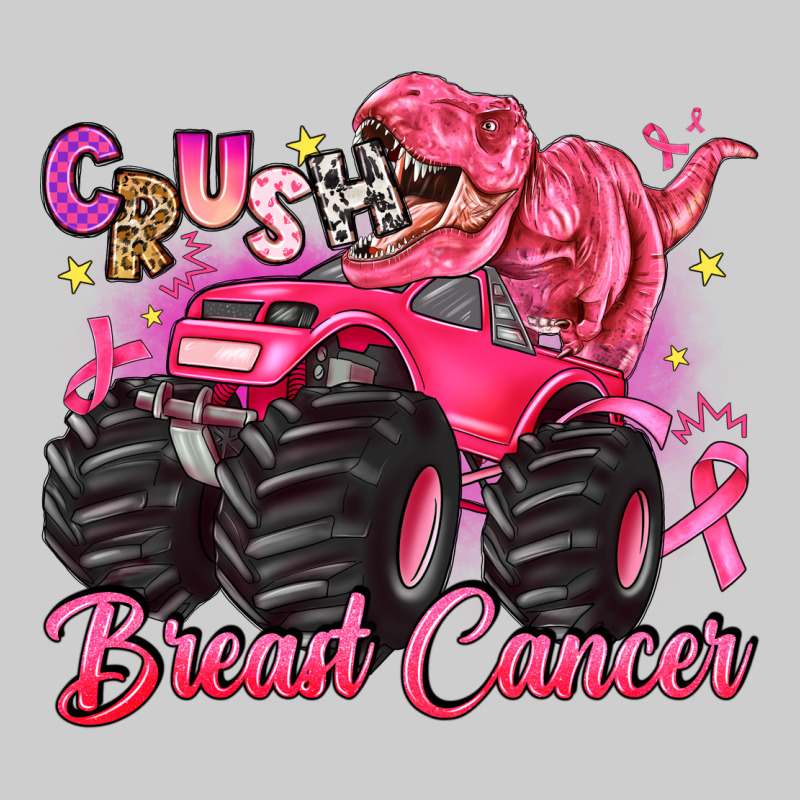 Crush Breast Cancer Monster Truck With Dinosaur Premium Tee by JahusDesignShop | Teevron