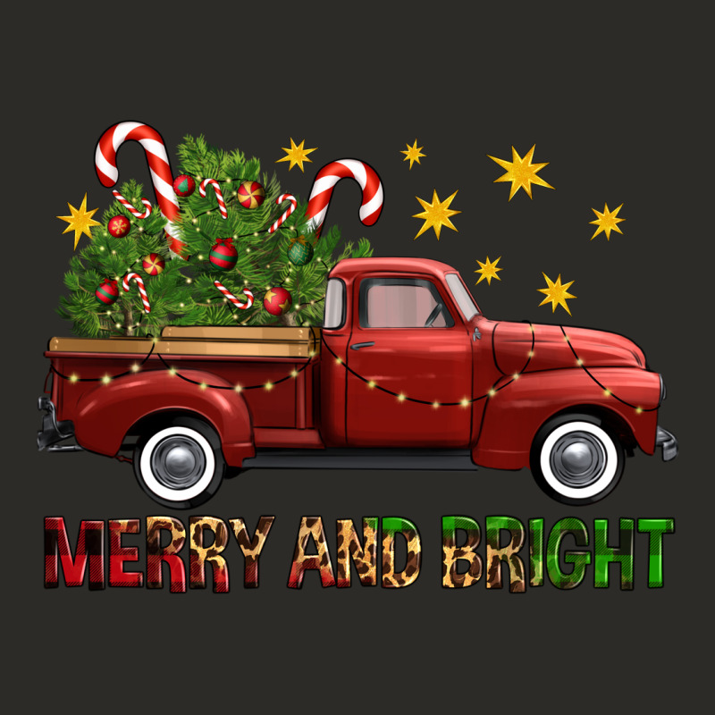 Merry And Bright Christmas Trees Truck Heavy Core Tee by FaDigitalArtStudio | Teevron