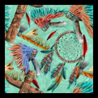 Pipe Tomahawk Dreamcatcher Headdress Seamless Patt Ladies Tee | Teevron