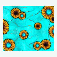 Turquoise Gemstone Sunflower Premium Hoodie | Teevron