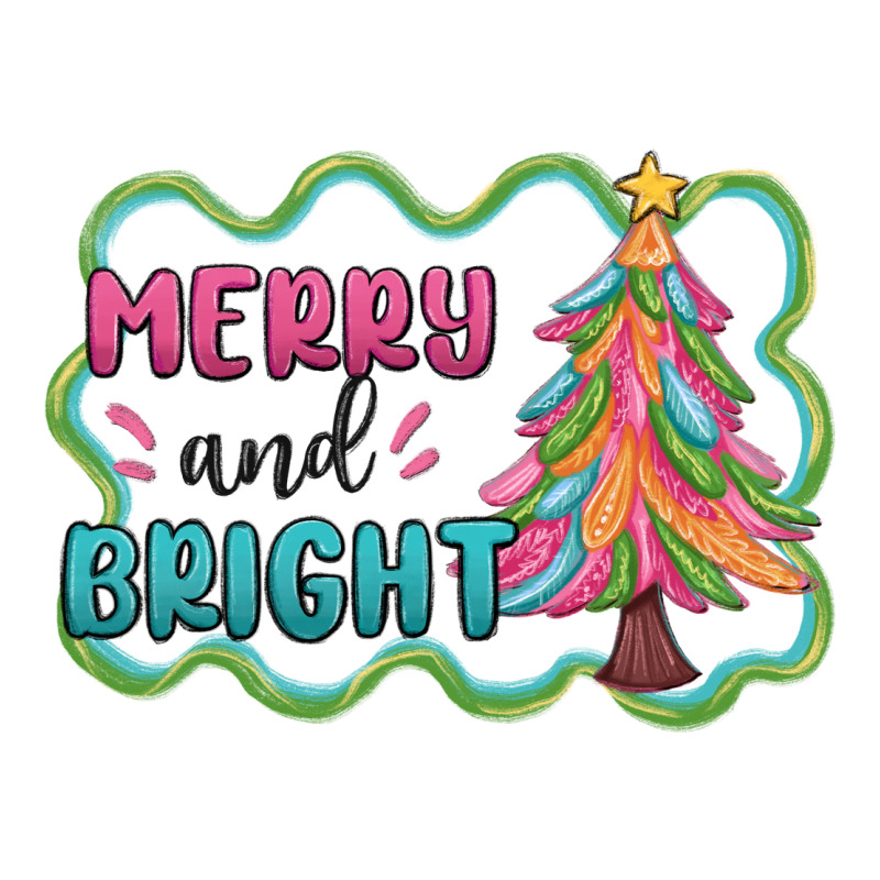 Merry And Bright Christmas Tree Long Sleeve Tee by MaliasSmallBusiness | Teevron
