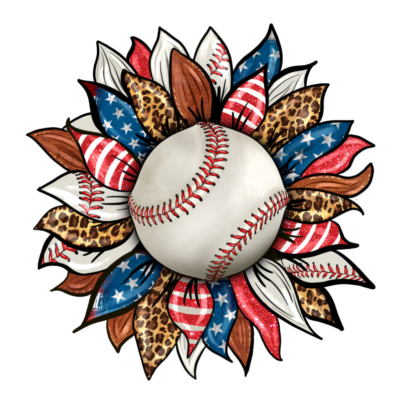 Baseball Sunflower Ladies Tee by HRA Design Shop | Teevron