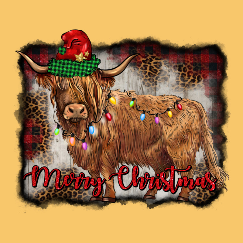 Merry Christmas Highland Cow Vintage Hoodie by BarkalooDesign | Teevron