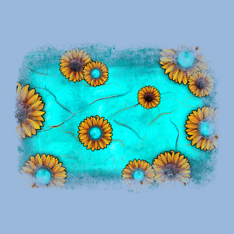 Turquoise Gemstone Sunflower Background Premium Hoodie by JahusDesignShop | Teevron