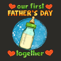 Our First Father's Day Together And Baby Bottle Heavy Core Tee | Teevron