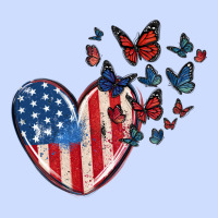 4th Of July American Flag Heart Butterfly Urban Heavy Tee | Teevron