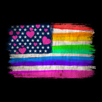 American Flag And Lgbt Flag  Background Ladies Tee | Teevron