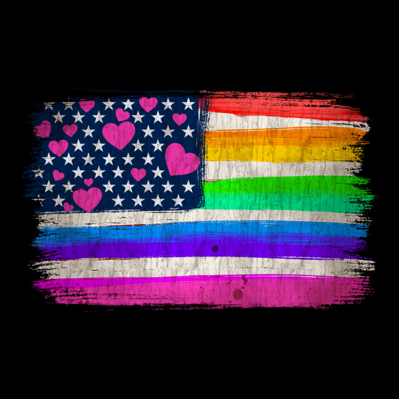 American Flag And Lgbt Flag  Background Ladies Tee by HRA Design Shop | Teevron