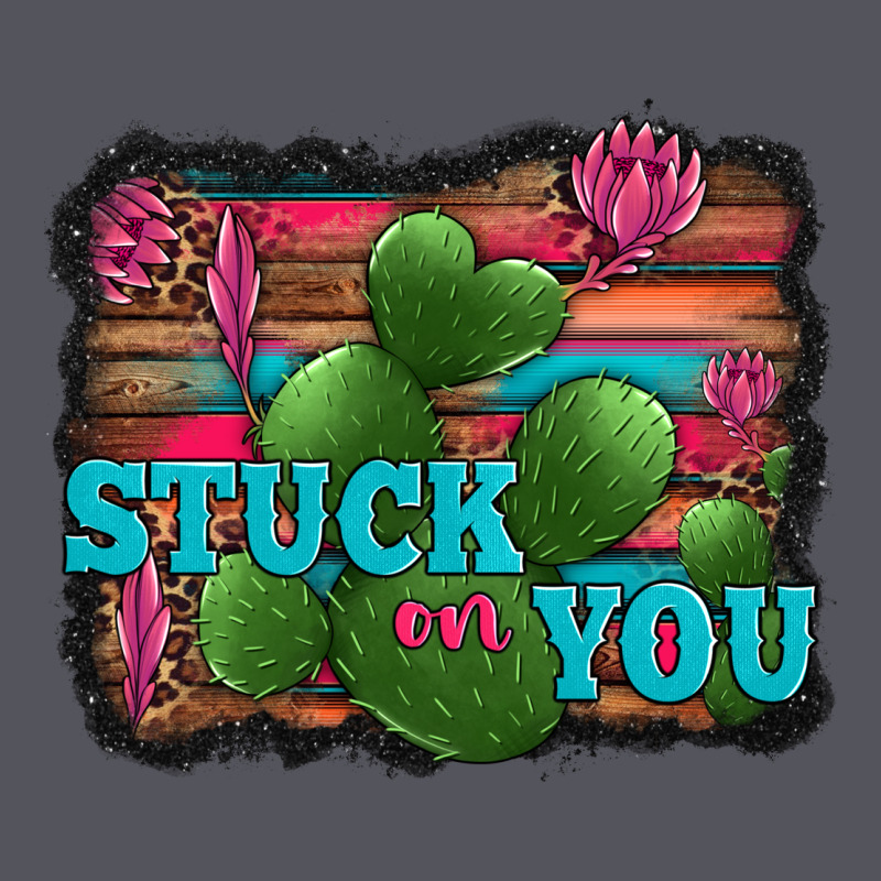 Stuck On You Heart Cactus Serape Leopard Background Vintage Hoodie by Jasminsmagicworld | Teevron