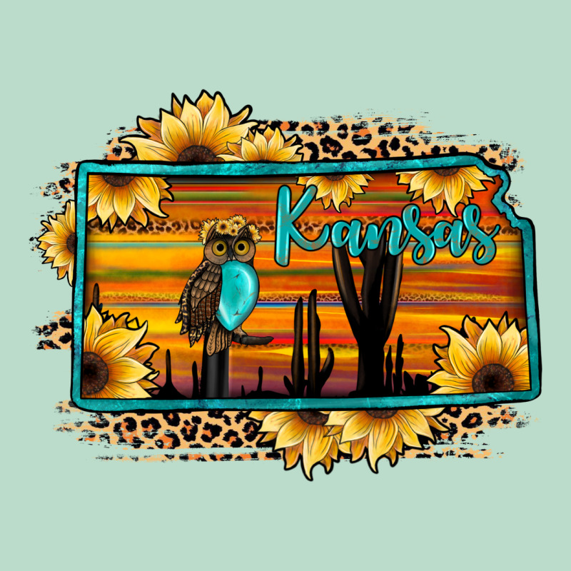 Kansas Owl Sunset Sunflower Map Premium Hoodie by JahusDesignShop | Teevron