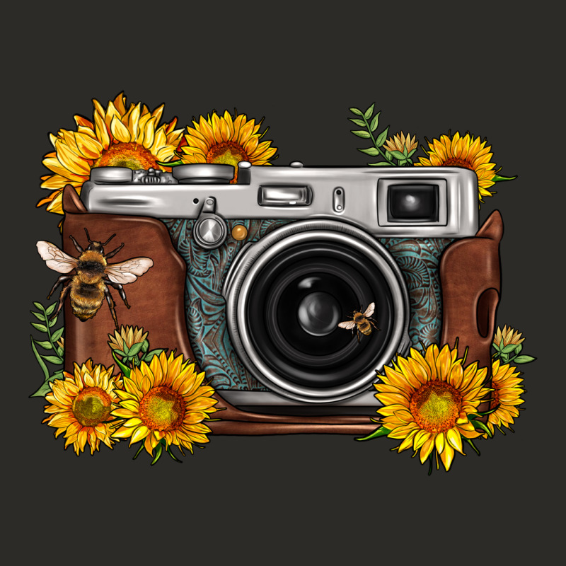 Sunflower Bee Vintage Camera Heavy Core Tee by FaDigitalArtStudio | Teevron