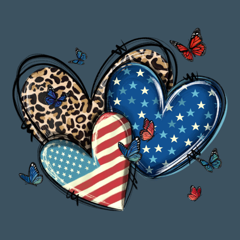 American Flag Leopard Hearts Urban Heavy Tee by MaliasSmallBusiness | Teevron