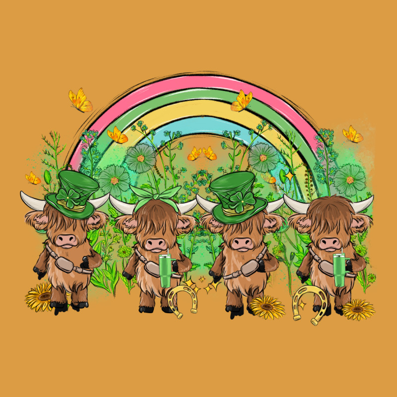 St Patrick's Day Baby Highland Cow Urban Heavy Tee by MaliasSmallBusiness | Teevron