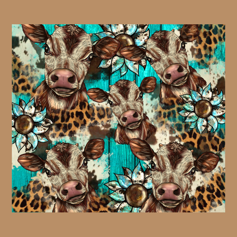 Western Cowhide Sunflower Baby Cow Vintage Hoodie by BarkalooDesign | Teevron