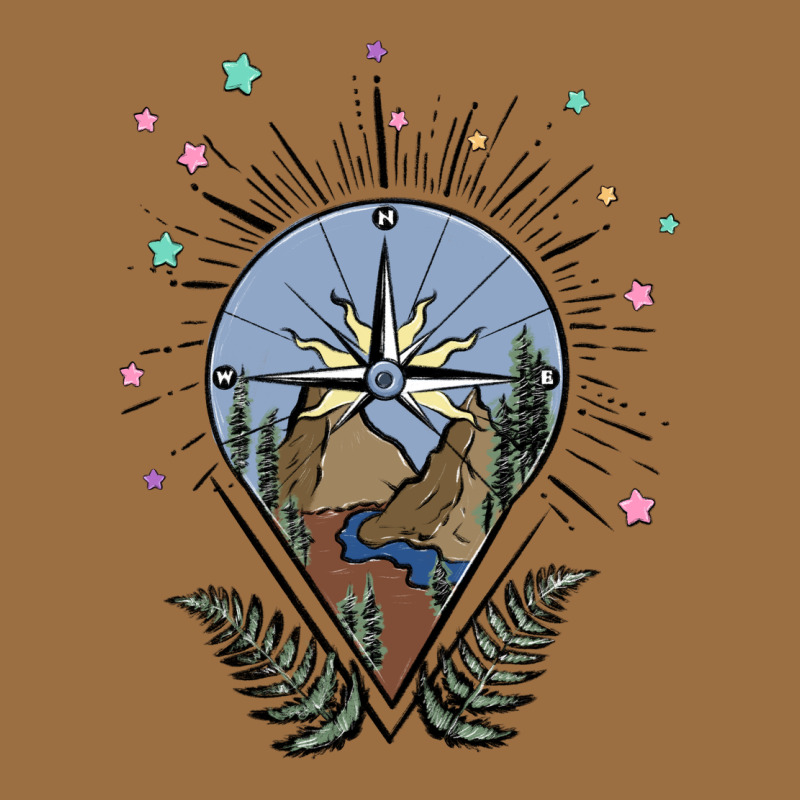 Compass With Mountain Vintage Tee by MaliasSmallBusiness | Teevron