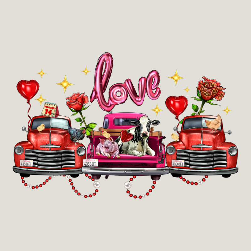 Valentine's Day Farm Trucks Farm Animals Heavy Core Tee by FaDigitalArtStudio | Teevron