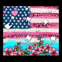 American Flag And Teeth With Flowers Premium Tee | Teevron
