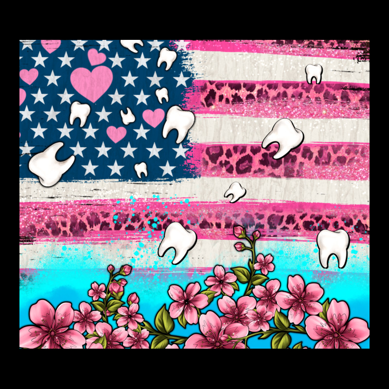 American Flag And Teeth With Flowers Premium Tee by AdoDesignShop | Teevron