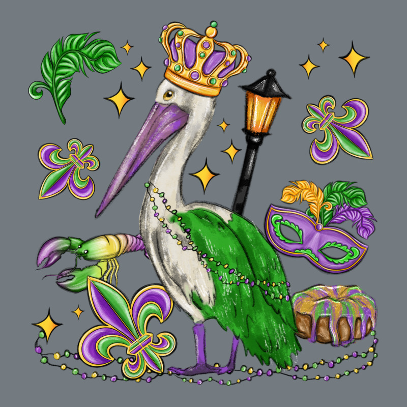 Mardi Gras Pelican Heavyweight Sweatshirt by MaliasSmallBusiness | Teevron