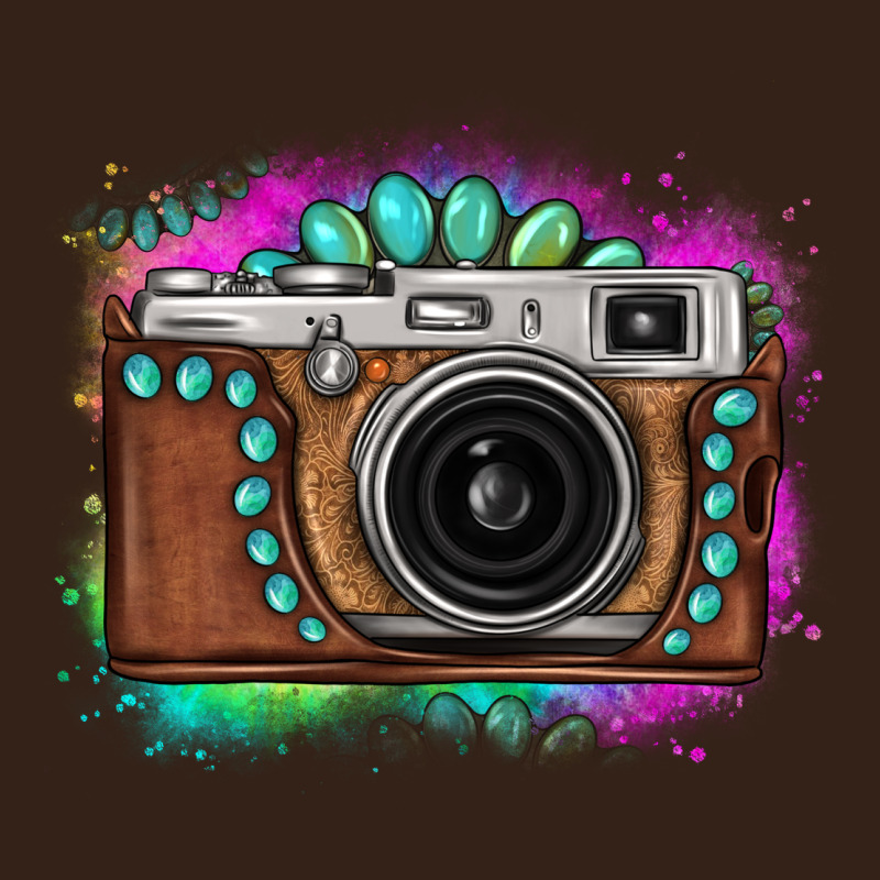 Tie Dye Gemstone Vintage Camera Heavy Core Tee by FaDigitalArtStudio | Teevron