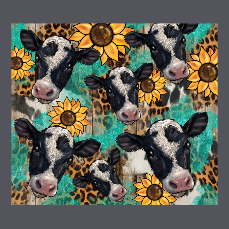 Western Leopard Sunflower Black And White  Cow Vintage Hoodie by BarkalooDesign | Teevron