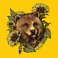 Bear Head Sunflower Premium Hoodie | Teevron