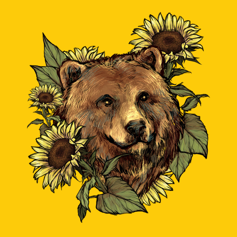 Bear Head Sunflower Premium Hoodie by HowdyJamesFarm | Teevron
