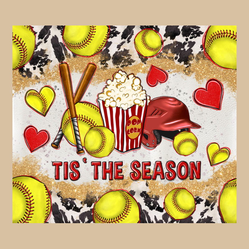 Tis' The Season Softball With Cowhide Tumbler Tbs Heavyweight Hoodie by TumblerDesignByShophia | Teevron