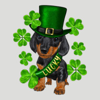 St. Patrick's Day Lucky Dachshund Puppy Zipper Hoodie | Teevron