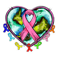 heart earth and cancer ribbon | Teevron