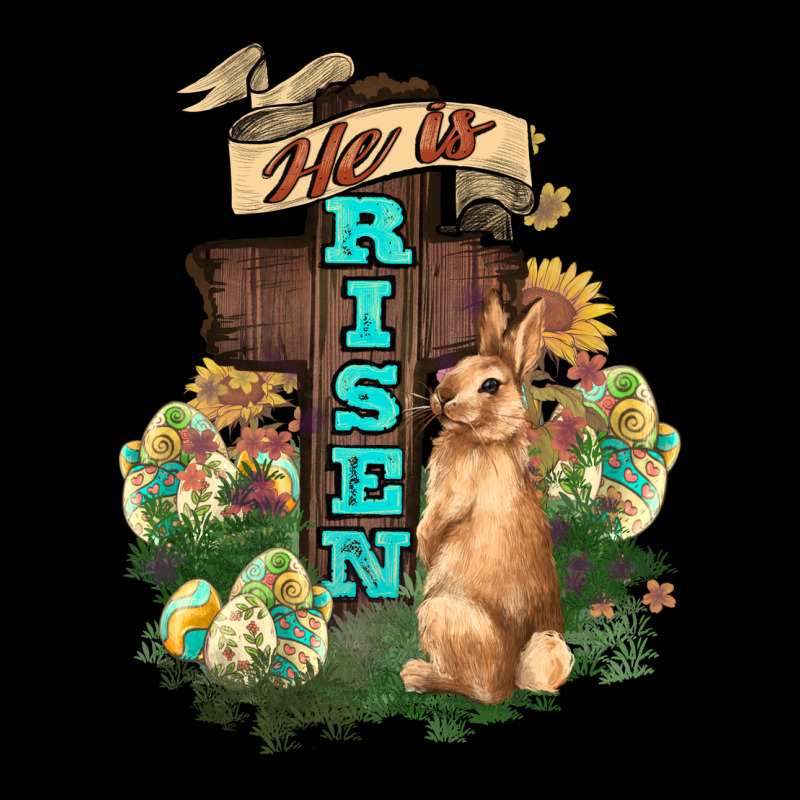 He Is Risen Bunny Cross Easter Day Premium Sweatshirt by HowdyJamesFarm | Teevron