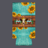 Mom Hereford Cattle Sunflowers On Tooled Leather Slim Can Cooler Vintage Hoodie | Teevron