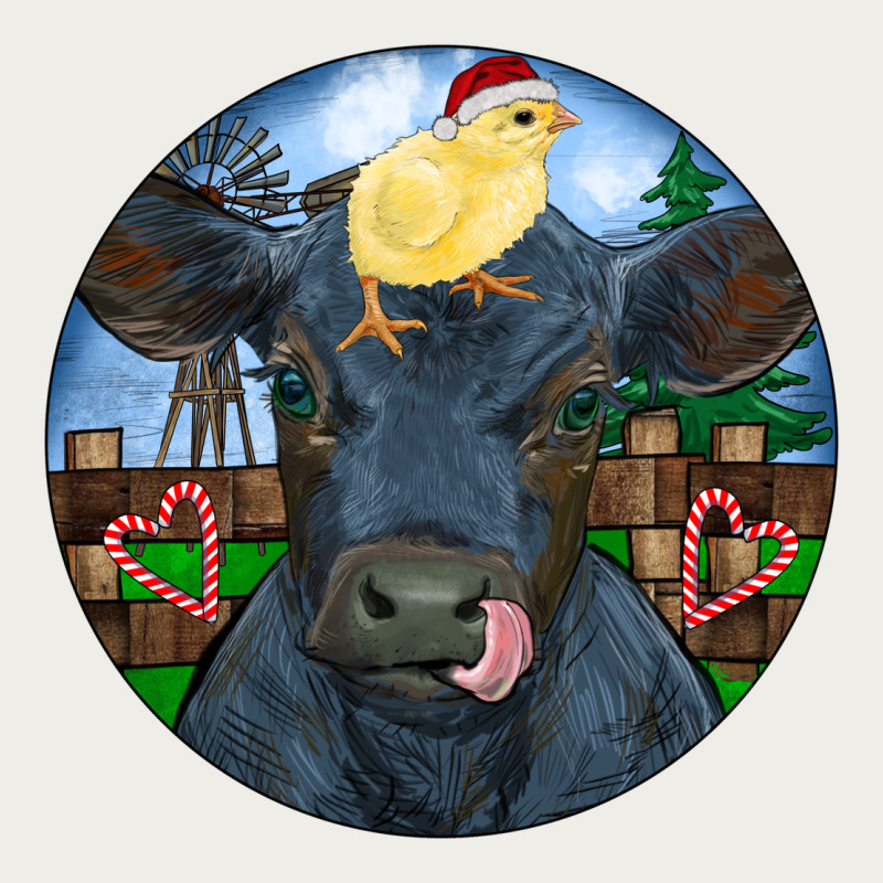 Black Angus Cattle With Santa Chick Christmas Zipper Hoodie by RanaPortraitStore | Teevron