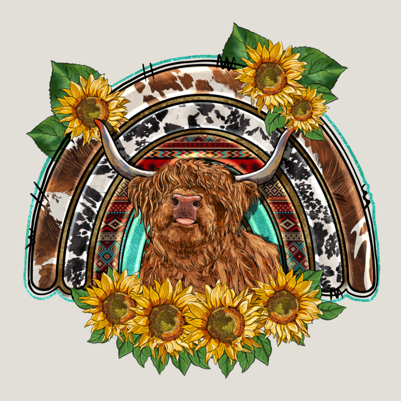 Scottish Calf Sunflowers Rainbow Heavy Core Tee by BarkalooDesign | Teevron
