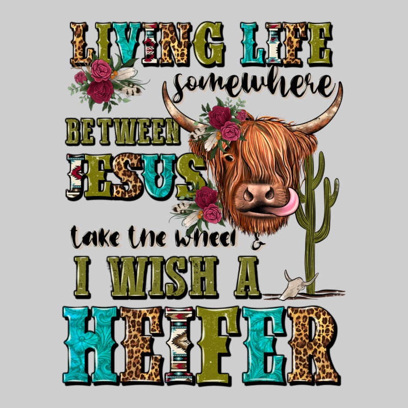 Living Life Somewhere Between Jesus Take The Wheel Premium Tee by JahusDesignShop | Teevron