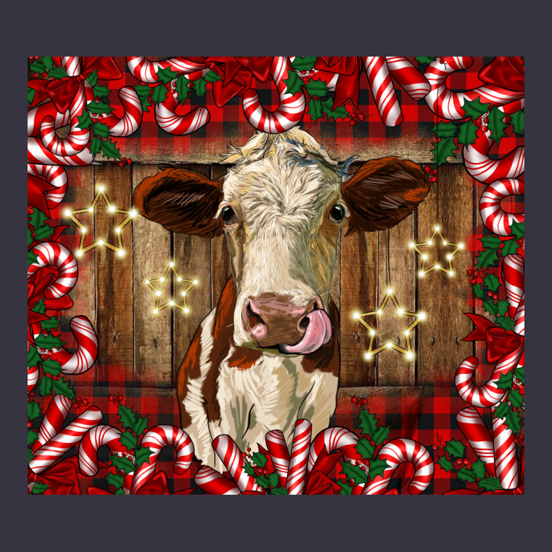 Christmas Heifer With Candy Canes Vintage Hoodie by BarkalooDesign | Teevron