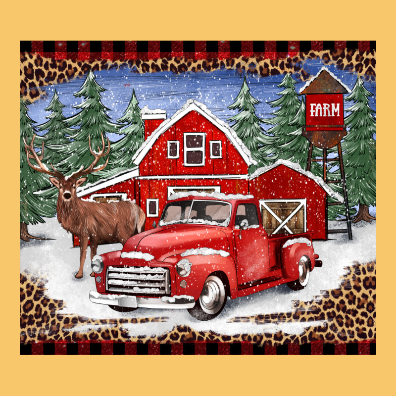 Christmas Farm Reindeer And Truck Vintage Hoodie by BarkalooDesign | Teevron